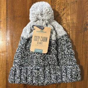 Northeast Outfitters Womens Beanie One Size Cozy Cabin Snug Fit White/Black NEW